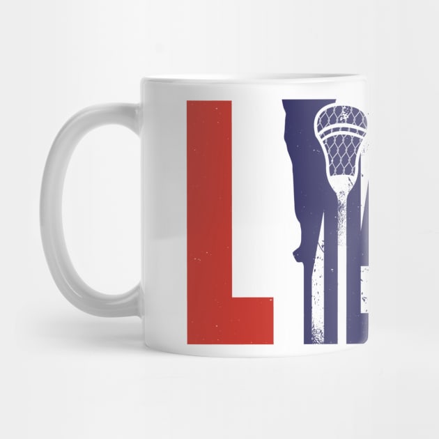 Lacrosse Player USA American Flag by Visual Vibes